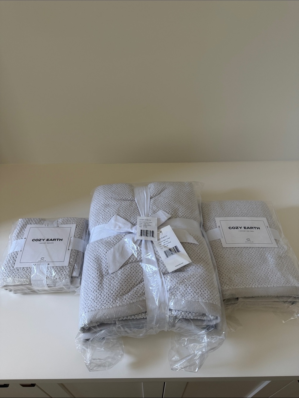 Cozy Earth Light Gray Nantucket Bath Towel Set